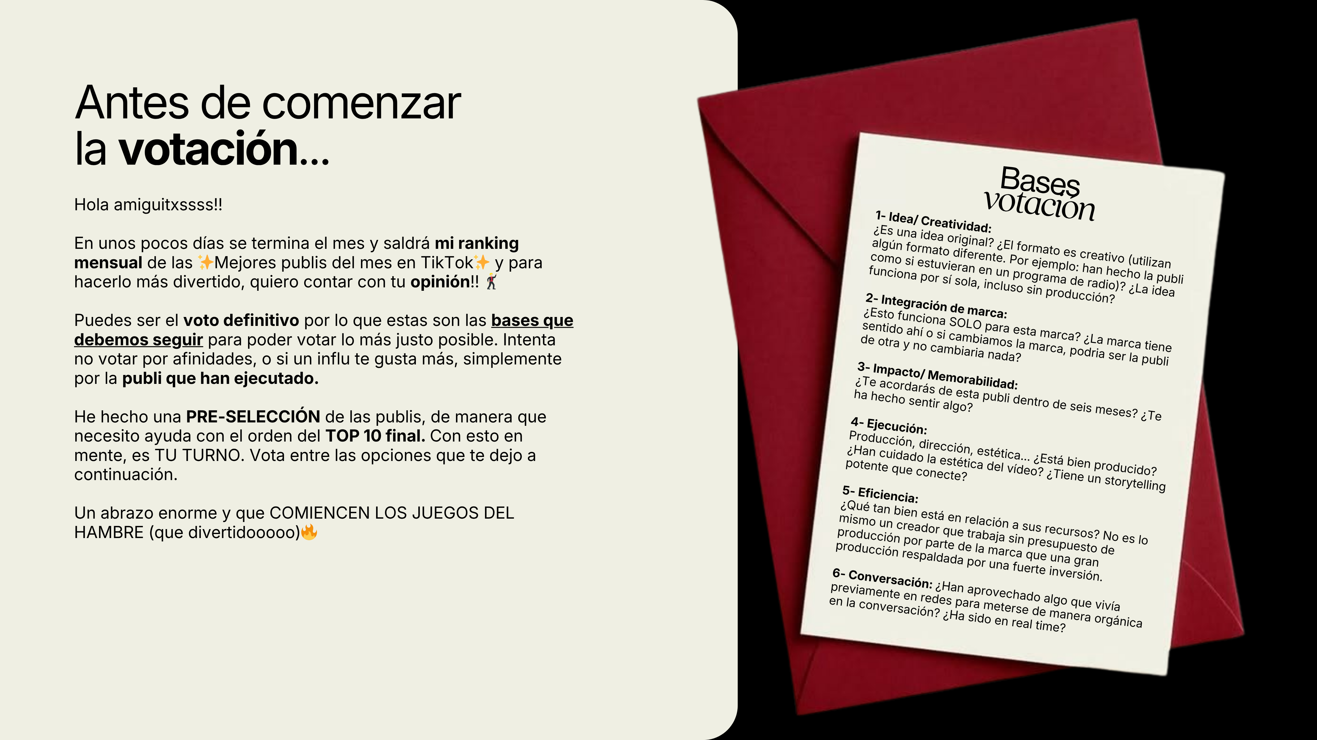 Bases de votación